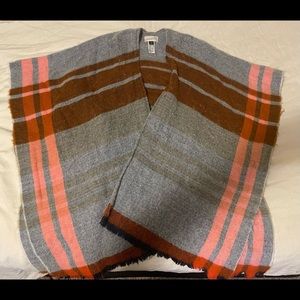 Flannel/plaid shawl poncho